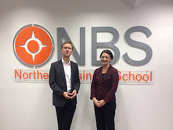 Dr. Rüdiger von Dehn, Leiter International Office der NBS Northern Business School, und Dr. Mireya Solís, Senior Fellow der Brookings Institution, Washington, D.C. am 20.10.2016 in Hamburg