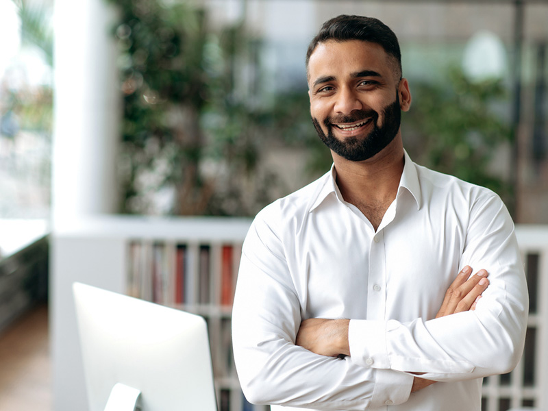 Immobilienmanager am Arbeitsplatz